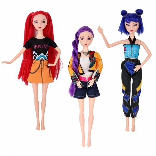K-POP Demon Hunters Fashion Happy Doll Pack Of 3 Dolls Rumi, Mira, Zoey Length Approx. 30 cm Moveable Joints & Head (6067A) - Rs Toys - Image 6