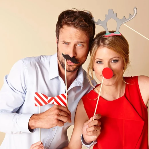 Tchiba Party Photo Set Of 8 Pcs Accessories For Funny Christmas & New Year Photos (322202-RS) - Rs Toys - Image 5