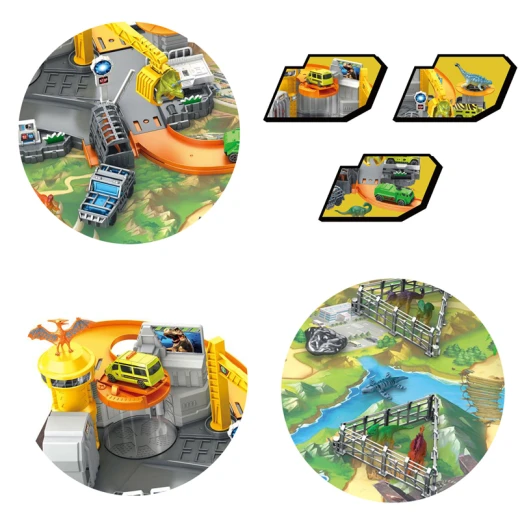 Dinosaur Institute Dinosaur Play set Mat Large Play Mat Includes 6 mini dinosaurs, 2 Toy Cars -Ages 3+ - Rs Toys - Image 3