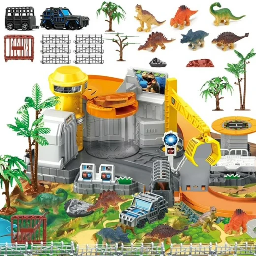 Dinosaur Institute Dinosaur Play set Mat Large Play Mat Includes 6 mini dinosaurs, 2 Toy Cars -Ages 3+ - Rs Toys - Image 7