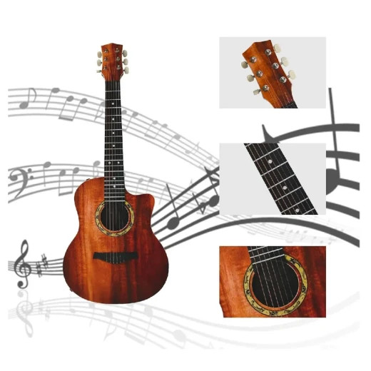 Wingda 6 Steel String Angle Guitar 81 cm Music Learning Guitar for Kids Age 3+ Maroon color  - Rs Toys - Image 5