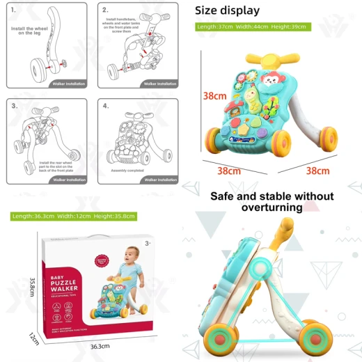 2-in-1 Baby Puzzle Walker, Early Learning Activity Center, Multifunctional Removable Play Panel, Educational Toy (Yl622-RS) - Rs Toys - Image 7