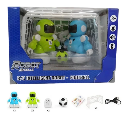 Remote Control Soccer ٌRechargeable Robot Pack Of 2 Robots ,2 nets + 1 football mat , Small Football (DB04-RS) - Rs Toys - Image 8