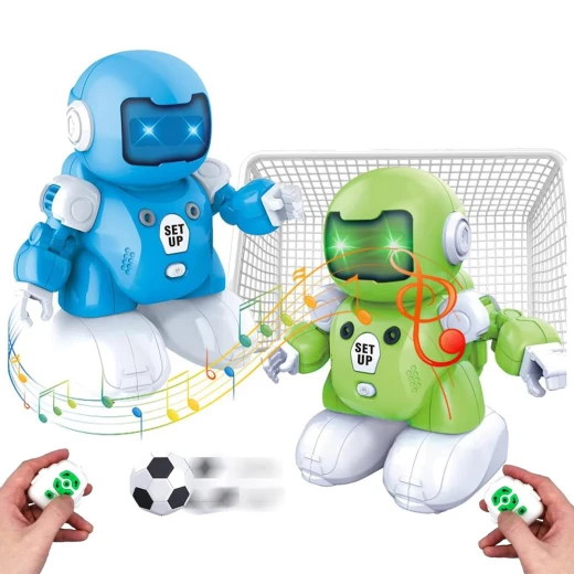 Remote Control Soccer ٌRechargeable Robot Pack Of 2 Robots ,2 nets + 1 football mat , Small Football (DB04-RS) Remote Control Soccer ٌRechargeable Robot Pack Of 2 Robots ,2 nets + 1 football mat , Small Football (DB04-RS)
