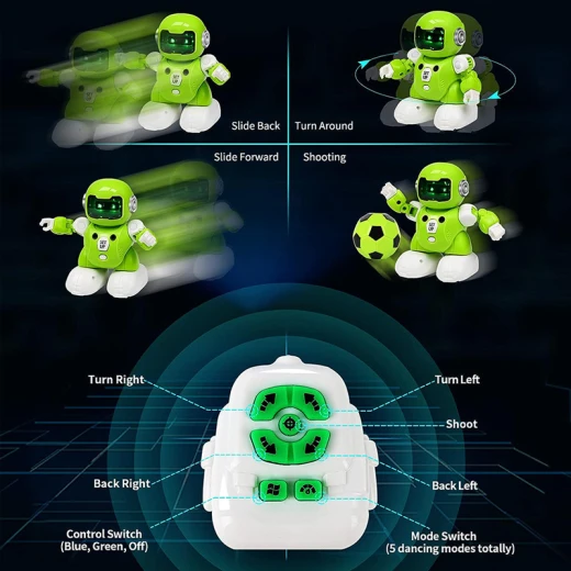 Remote Control Soccer ٌRechargeable Robot Pack Of 2 Robots ,2 nets + 1 football mat , Small Football (DB04-RS) - Rs Toys - Image 3
