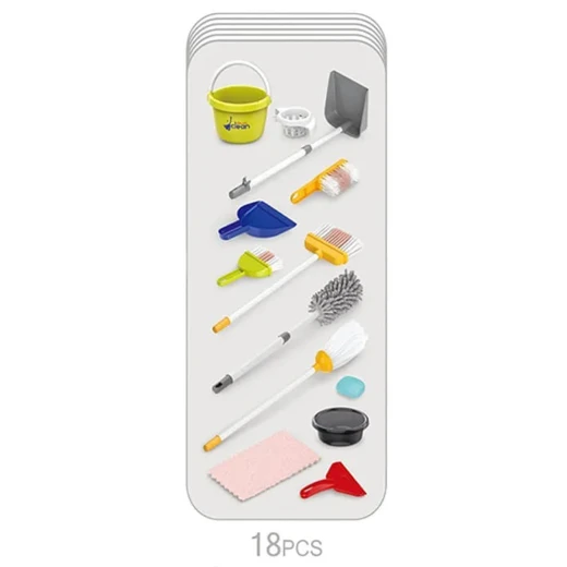Little Helper 18-Piece Kids Cleaning Toy Set – Pretend Play Broom, Mop, Dustpan & Cleaning Tools - Educational Role-Play Housekeeping Kit for Children - Ages 3+ - Rs Toys - Image 2