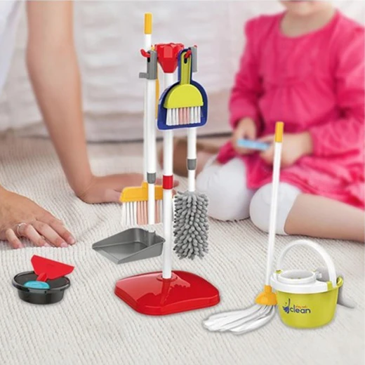Little Helper 18-Piece Kids Cleaning Toy Set – Pretend Play Broom, Mop, Dustpan & Cleaning Tools - Educational Role-Play Housekeeping Kit for Children - Ages 3+ - Rs Toys - Image 3