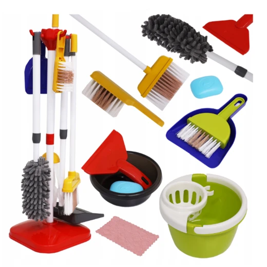 Little Helper 18-Piece Kids Cleaning Toy Set – Pretend Play Broom, Mop, Dustpan & Cleaning Tools - Educational Role-Play Housekeeping Kit for Children - Ages 3+ - Rs Toys - Image 4