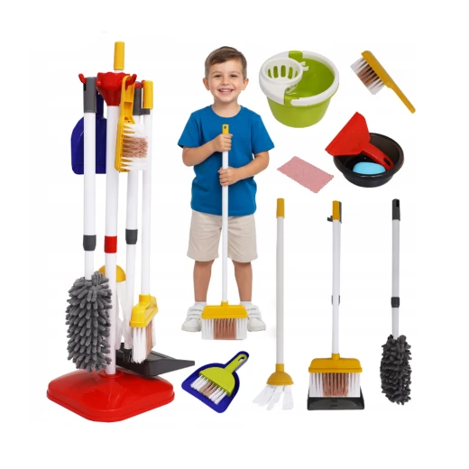 Little Helper 18-Piece Kids Cleaning Toy Set – Pretend Play Broom, Mop, Dustpan & Cleaning Tools - Educational Role-Play Housekeeping Kit for Children - Ages 3+ - Rs Toys - Image 6