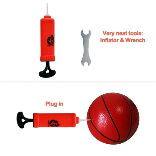 Adjustable Kids Basketball Hoop with Tyre-Shaped Base, Height Up to 168 cm for Indoor & Outdoor Play, Durable Metal Rim – Suitable for Ages 3+ - Rs Toys - Image 4