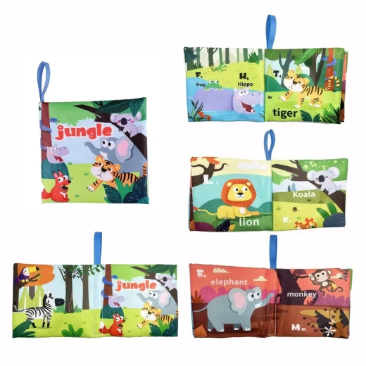 6PCS Baby Bath Books – Animals, Fruits, Vegetables, Transportation, Space, Sea & Western Food – Waterproof, Soft Fabric, Crinkle Sounds, Educational for Toddlers 6M+ - Rs Toys - Image 2