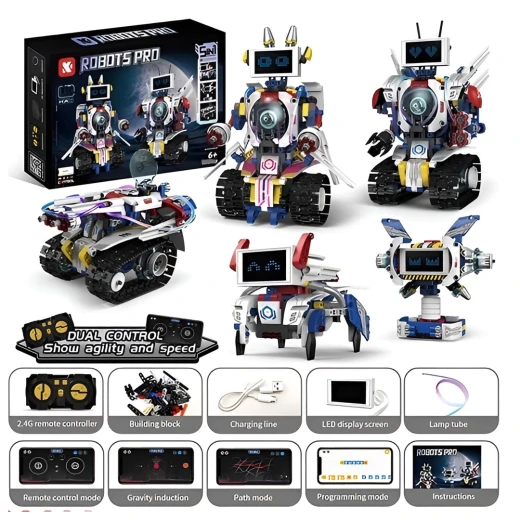 5 in 1  Robots Remote Control & App Control With Smart lcd Technic High Technology Engineering Model Vehicle Assembly Toy Set 603 Blocks With educational features –Ages 6+ - Rs Toys - Image 9