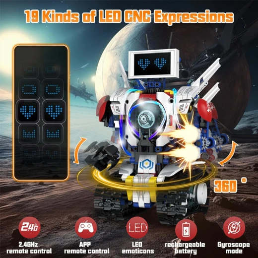 5 in 1  Robots Remote Control & App Control With Smart lcd Technic High Technology Engineering Model Vehicle Assembly Toy Set 603 Blocks With educational features –Ages 6+ - Rs Toys - Image 7