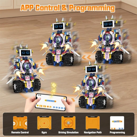 5 in 1  Robots Remote Control & App Control With Smart lcd Technic High Technology Engineering Model Vehicle Assembly Toy Set 603 Blocks With educational features –Ages 6+ - Rs Toys - Image 8