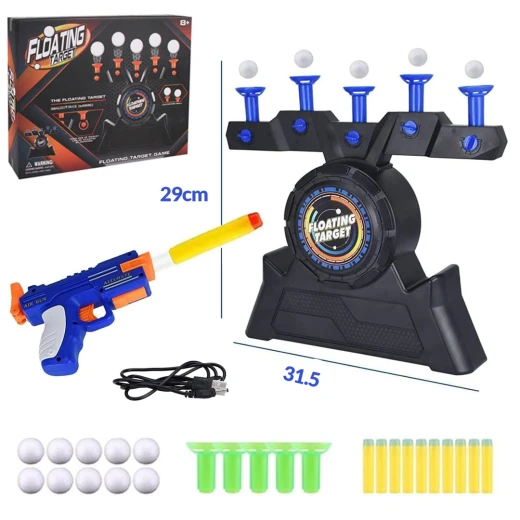 Floating Target Shooting Game with 1 Foam Blaster gun, 10 foam Bullets, and 10 Styrofoam Balls  - Rs Toys - Image 5