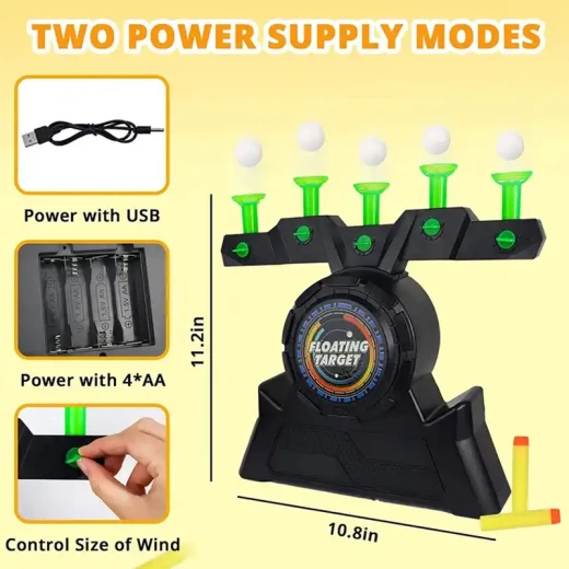 Floating Target Shooting Game with 1 Foam Blaster gun, 10 foam Bullets, and 10 Styrofoam Balls  - Rs Toys - Image 6