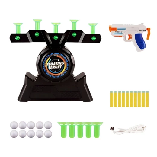 Floating Target Shooting Game with 1 Foam Blaster gun, 10 foam Bullets, and 10 Styrofoam Balls  - Rs Toys - Image 2