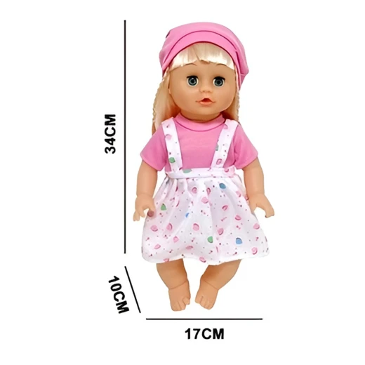 Interactive Recording Doll 34 cm with Bed and Accessories – 6 Sounds – Suitable for Ages 3+ - Rs Toys - Image 4