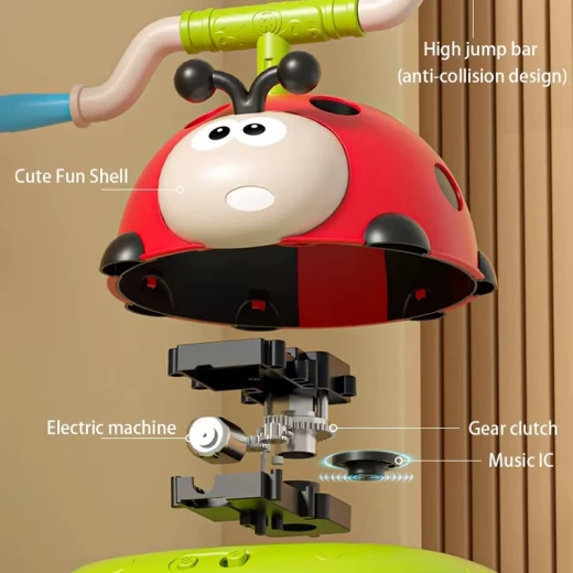 3 in 1 Ladybug Sport Entertainment Exercise Game Toy, Multifunction Rope Skipping Machine Ferrule Jump Rocket Launcher , Ring Toss Game Outdoor Fun For Age 3-6 Years (296Y-RS) - Rs Toys - Image 2