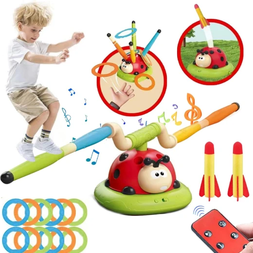3 in 1 Ladybug Sport Entertainment Exercise Game Toy, Multifunction Rope Skipping Machine Ferrule Jump Rocket Launcher , Ring Toss Game Outdoor Fun For Age 3-6 Years (296Y-RS) 3 in 1 Ladybug Sport Entertainment Exercise Game Toy, Multifunction Rope Skipping Machine Ferrule Jump Rocket Launcher , Ring Toss Game Outdoor Fun For Age 3-6 Years (296Y-RS)