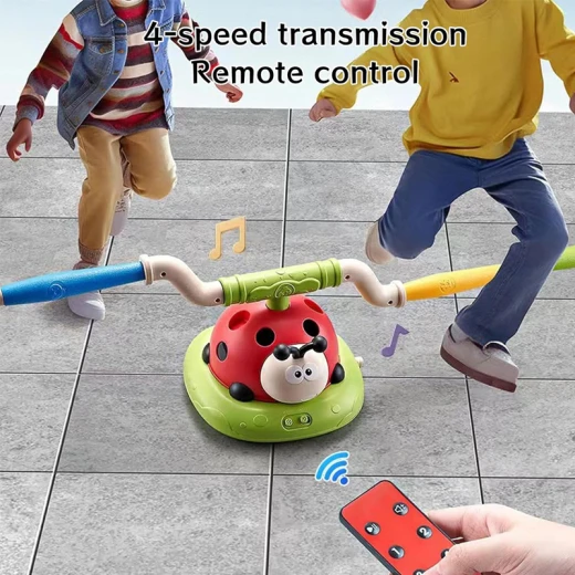 3 in 1 Ladybug Sport Entertainment Exercise Game Toy, Multifunction Rope Skipping Machine Ferrule Jump Rocket Launcher , Ring Toss Game Outdoor Fun For Age 3-6 Years (296Y-RS) - Rs Toys - Image 4