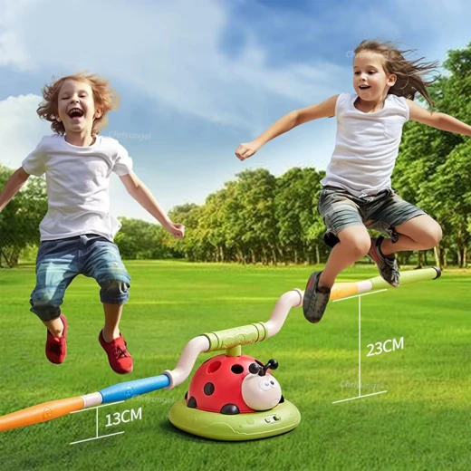 3 in 1 Ladybug Sport Entertainment Exercise Game Toy, Multifunction Rope Skipping Machine Ferrule Jump Rocket Launcher , Ring Toss Game Outdoor Fun For Age 3-6 Years (296Y-RS) - Rs Toys - Image 7
