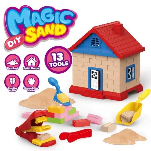 Magic Sand - Kinetic Sand Dream House skeleton Design with 13 Tools , 750 grams Non-Toxic Sands Sands –Ages 3+ - Rs Toys - Image 10
