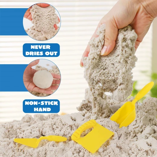 Magic Sand - Kinetic Sand Dream House skeleton Design with 13 Tools , 750 grams Non-Toxic Sands Sands –Ages 3+ - Rs Toys - Image 3