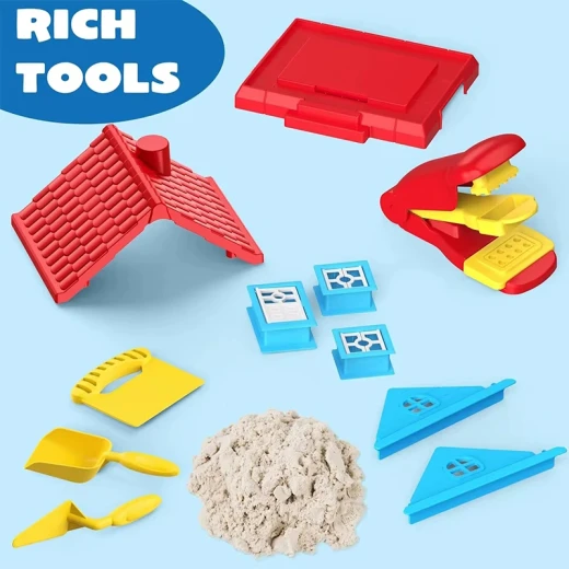 Magic Sand - Kinetic Sand Dream House skeleton Design with 13 Tools , 750 grams Non-Toxic Sands Sands –Ages 3+ - Rs Toys - Image 6