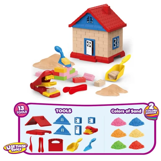 Magic Sand - Kinetic Sand Dream House skeleton Design with 13 Tools , 750 grams Non-Toxic Sands Sands –Ages 3+ - Rs Toys - Image 8