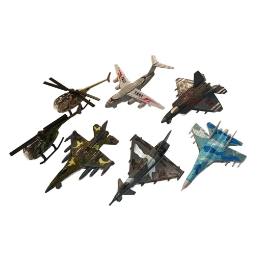 Die-Cast Military Aircraft & Helicopter Set - 8-Piece Metal Air Force Models for Kids Ages 3+ - Rs Toys - Image 3