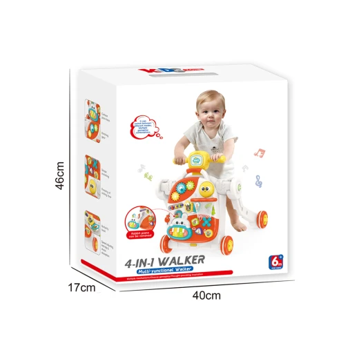 4-in-1 Multifunctional Baby Walker with Music, Lights & Activity Panel – Push Walker + Ride-On Car + Activity Table – Suitable from 9 Months - Rs Toys - Image 2
