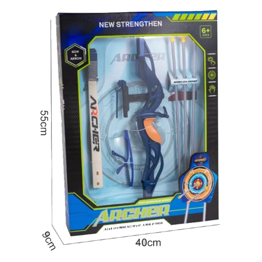 Archer Simulation Bow Arrow Set Kids Toy Outdoor Shooting Target Game with 3 Arrows & 1 ِArcher – Random Color (RHY-015A-RS) - Rs Toys - Image 5