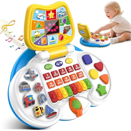Interactive Laptop for Toddlers with Animated Screen: Teach Letters, Numbers, Colors, and Music for 1-4 Year Olds - Rs Toys - Image 2
