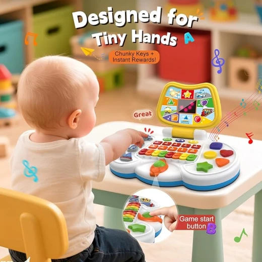 Interactive Laptop for Toddlers with Animated Screen: Teach Letters, Numbers, Colors, and Music for 1-4 Year Olds - Rs Toys - Image 3