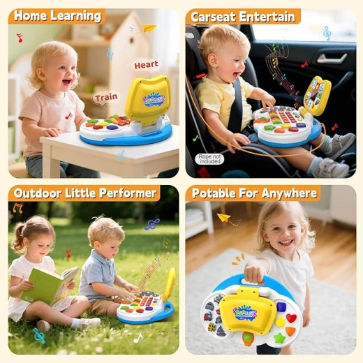 Interactive Laptop for Toddlers with Animated Screen: Teach Letters, Numbers, Colors, and Music for 1-4 Year Olds - Rs Toys - Image 5