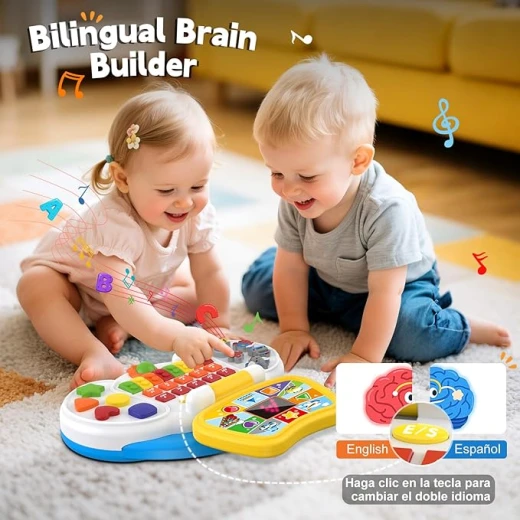 Interactive Laptop for Toddlers with Animated Screen: Teach Letters, Numbers, Colors, and Music for 1-4 Year Olds - Rs Toys - Image 8
