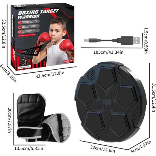 LED Music Boxing Machine for Kids – Wall-Mounted Interactive Punching Machine with 5-Speed Modes for Fun Indoor Workout (Age 6+) - Rs Toys - Image 10