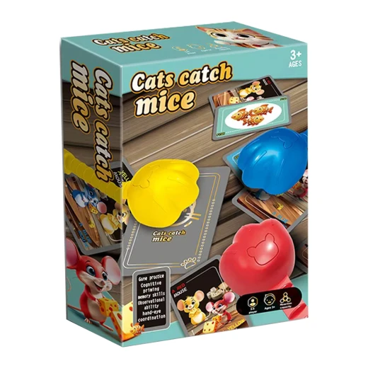 Cats Catch Mice Reaction Game – Fast Slapping Color Matching Card Game with Suction Cat Paws, Fun Family Party Game for 3–4 Players, Age 3+ Cats Catch Mice Reaction Game – Fast Slapping Color Matching Card Game with Suction Cat Paws, Fun Family Party Game for 3–4 Players, Age 3+