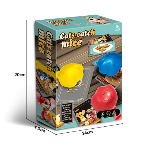 Cats Catch Mice Reaction Game – Fast Slapping Color Matching Card Game with Suction Cat Paws, Fun Family Party Game for 3–4 Players, Age 3+ - Rs Toys - Image 6