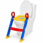 Training Seat Toddler Child Toilet Trainer with Step Stool Ladder – Foldable Potty Training Seat with Anti-Slip Step & Handrails for Kids Ages 1–4 Years - Rs Toys
