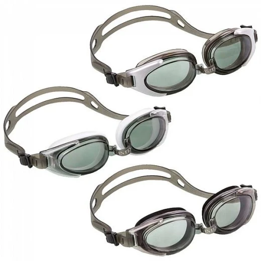 Intex Swimming Goggles for Teens & Adults, Age 14+, Anti-Fog UV Protection, Adjustable Strap, Comfortable Fit, Black - Intex - Image 2