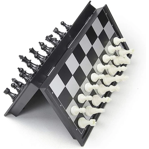 High-Quality Large Magnetic Chess Game with Foldable Black & White Chess Board (36 x 36 cm) - Rs Toys - Image 3