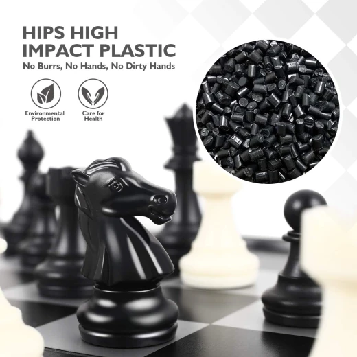High-Quality Large Magnetic Chess Game with Foldable Black & White Chess Board (36 x 36 cm) - Rs Toys - Image 5