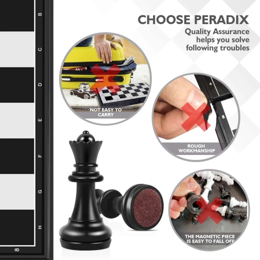 High-Quality Large Magnetic Chess Game with Foldable Black & White Chess Board (36 x 36 cm) - Rs Toys - Image 6
