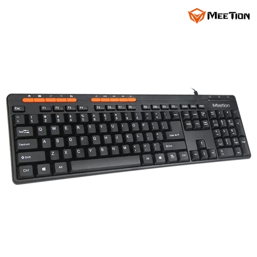 Meetion  Wired USB Keyboard Multimedia keys  -Black - Arabic , English Layout Language  (K600M-RS) - Meetion - Image 2