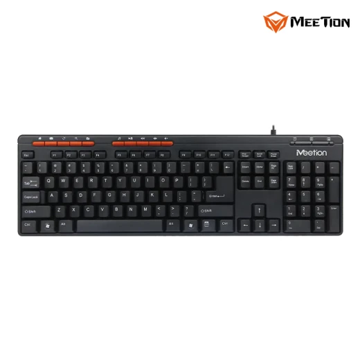 Meetion  Wired USB Keyboard Multimedia keys  -Black - Arabic , English Layout Language  (K600M-RS) - Meetion - Image 3