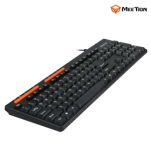 Meetion  Wired USB Keyboard Multimedia keys  -Black - Arabic , English Layout Language  (K600M-RS) - Meetion - Image 4