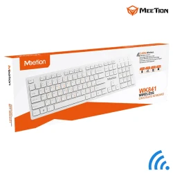 لوحة مفاتيح لاسلكية فائقة النحافة بتقنية 2.4 جيجاهرتز ومنفذ USB وتصميم مريح (MT-WK841-RS) من ميشن
