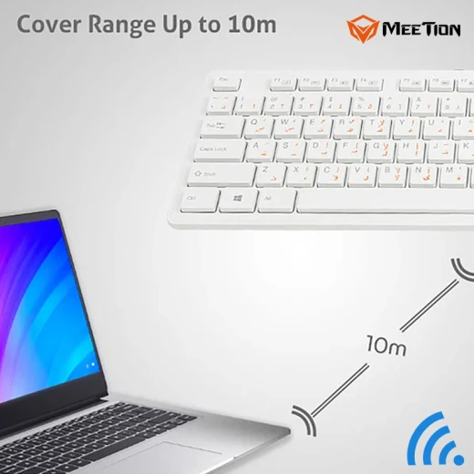 لوحة مفاتيح لاسلكية فائقة النحافة بتقنية 2.4 جيجاهرتز ومنفذ USB وتصميم مريح (MT-WK841-RS) من ميشن - ميشن - Image 3